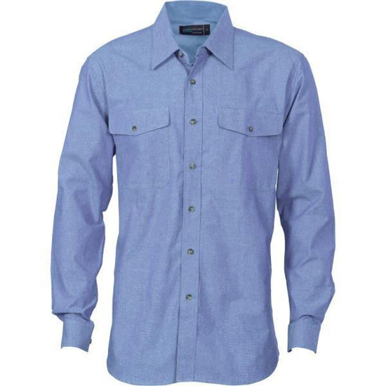Picture of Dnc Twin Flap Pocket Cotton Chambray - Long Sleeve 4104