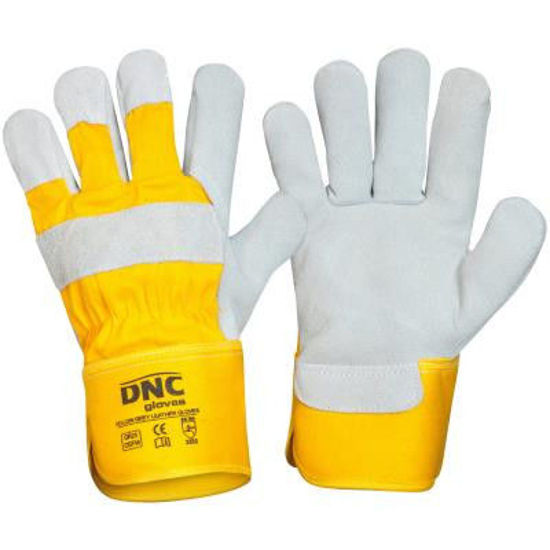 Picture of Dnc Yellow Premium Grey Leather Glove gr25