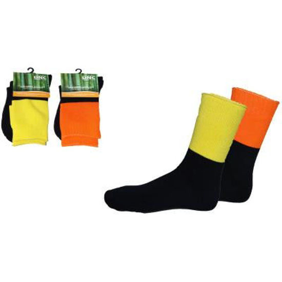 Picture of Dnc Extra Thick Hi-Vis 2 Tone Bamboo Socks s109