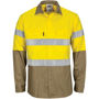 Picture of Dnc Hi-Vis L/W Cool-Breeze T2 Vertical Vented Cotton Shirt With Gusset Sleeves. Generic Tape - Long Sleeve 3784