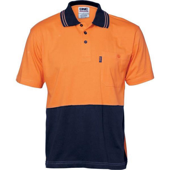Picture of Dnc Hi-Vis Cool-Breeze Cotton Jersey Polo Shirt With Under Arm Cotton Mesh, Short Sleeve 3845