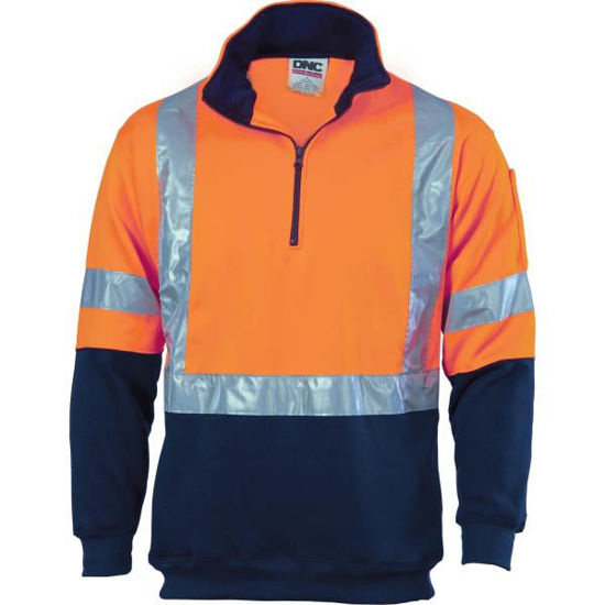 Picture of Dnc Hi-Vis 1/2 Zip Fleecy With 'X' Back & Additional Tape On Tail 3930