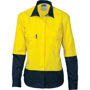 Picture of Dnc Ladies' Hi-Vis Two Tone Cotton Drill Shirt, Long Sleeve 3932