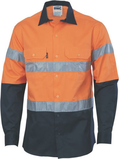 Picture of Dnc Hi-Vis Cool-Breeze Cotton Shirt With Generic R/Tape - Long Sleeve 3966