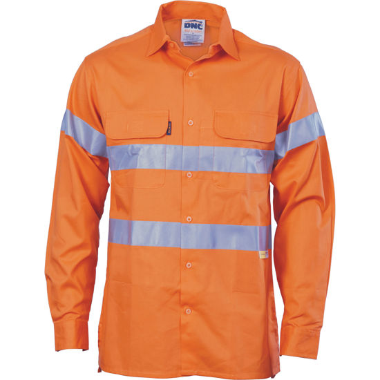 Picture of Dnc Hi-Vis Cool-Breeze Cotton Shirt With 3M #8906 Value R/Tape - Long Sleeve 3987