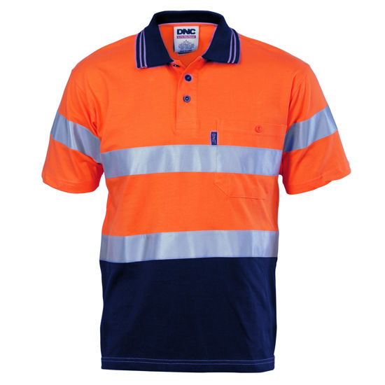 Picture of Dnc Hi-Vis Cool-Breeze Cotton Jersey Polo With 3M Reflective Tape, Short Sleeve 3915