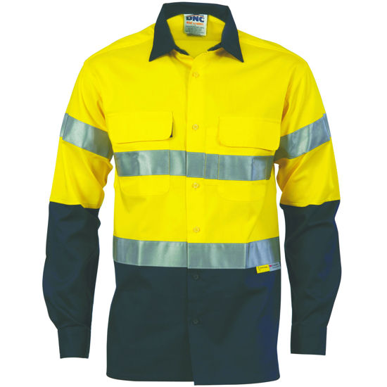 Picture of Dnc Hi-Vis Cool-Breeze Cotton Shirt With 3M #8906 Value R/Tape - Long Sleeve 3988