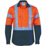 Picture of Dnc Hi-Vis D/N 2 Tone Drill Shirt With H Pattern Reflective Tape, Long Sleeve 3983