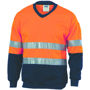Picture of Dnc Hi-Vis Fleecy Sweat Shirt With Generic Ref. Tape V-Neck 3921