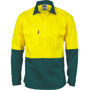 Picture of Dnc Hi-Vis Two Tone Close Front Cotton Drillshirt, Long Sleeve, Gusset 3834