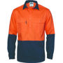 Picture of Dnc Hi-Vis Two Tone Close Front Cotton Drillshirt, Long Sleeve, Gusset 3834