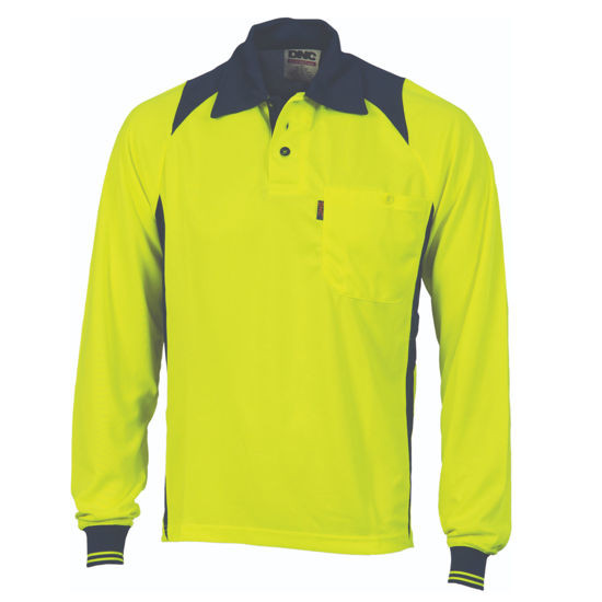 Picture of Dnc Hi-Vis Two Tone Action Polo Long Sleeve 3894