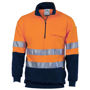 Picture of Dnc Hi-Vis Two Tone 1/2 Zip Cotton Fleecy Windcheater With 3M Reflective Tape 3925
