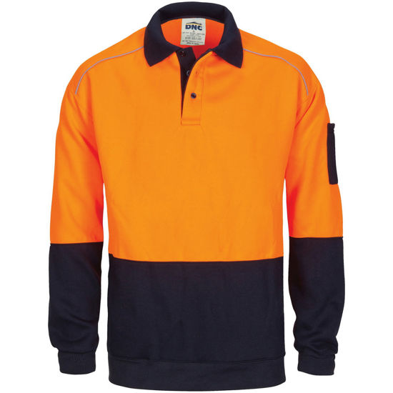 Picture of Dnc Hi-Vis Rugby Top Windcheater With Two Side Zipped Pockets 3727