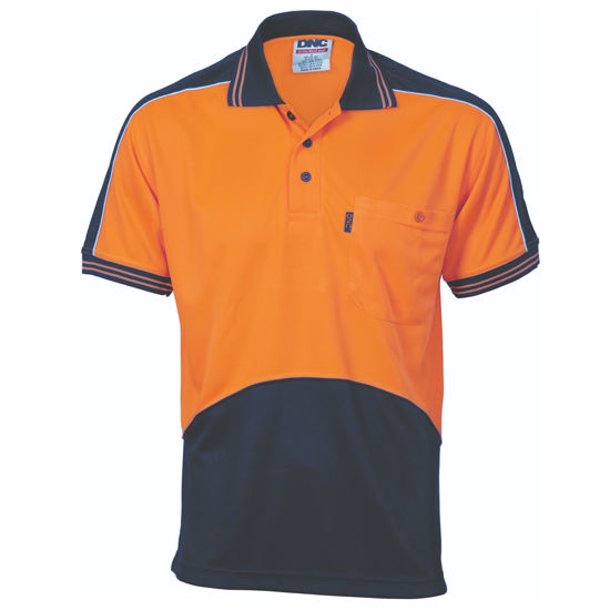 Picture of Dnc Hi-Vis Micromesh Panel Polo Shirt - Short Sleeve 3891