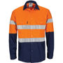 Picture of Dnc Hi-Vis L/W Cool-Breeze T2 Vertical Vented Cotton Shirt With Gusset Sleeves. Generic Tape - Long Sleeve 3784