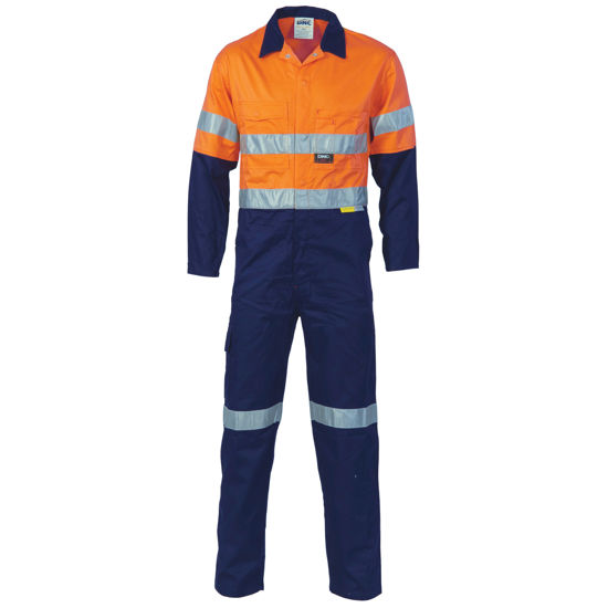 Picture of Dnc Hi-Vis Two Tone Cotton Coverall With 3M Reflective Tape 3855