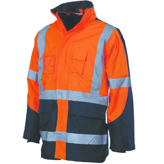 Picture of Dnc Hi-Vis Two Tone Cross Back "6 In 1" Contrast Jacket With Generic Ref. Tape 3998