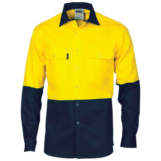 Picture of Dnc Hi-Vis Two Tone Drill Shirt With Press Stud 3838
