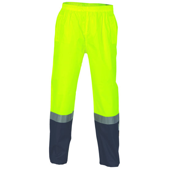 Picture of Dnc Hi-Vis Two Tone Lightweight Rain Trousers With 3M Reflective Tape 3880