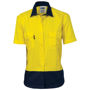 Picture of Dnc Ladies' Hi-Vis Two Tone Cotton Drill Shirt, Short Sleeve 3931