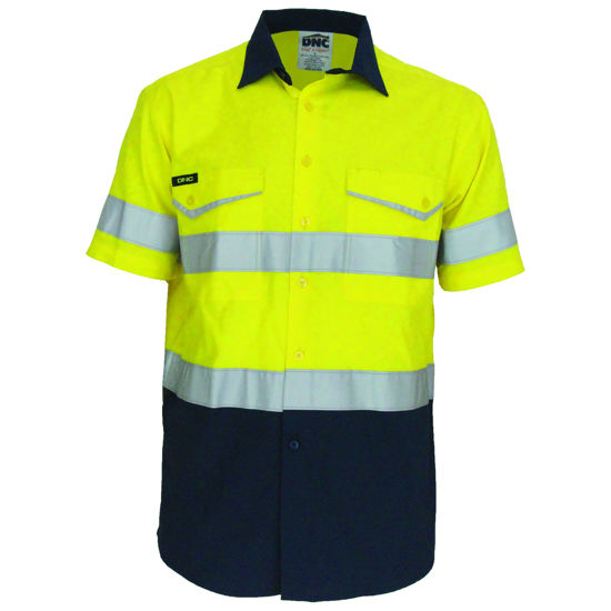 Picture of Dnc Two-Tone Ripstop Cotton Shirt With Csr Reflective Tape. Short Sleeve 3587